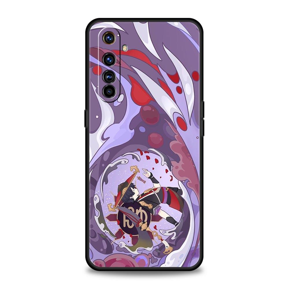 For Realme 10 9 8 5G 7 6 GT2 Pro Plus 9i 8i C21 C11 C25 C35 Genshin Impact Cartoon Logo Phone Case For Realme GT Neo 2 3T Cover
