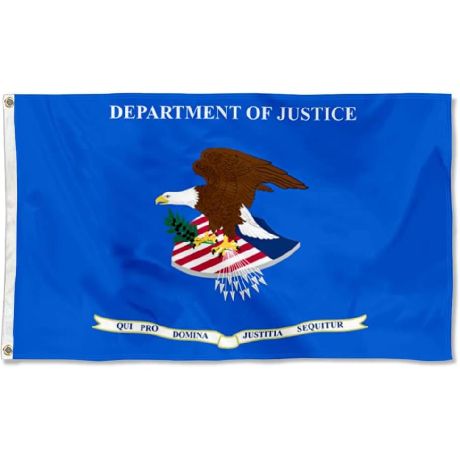 

U.S. Department of Justice Flag Banner with Brass Grommets 3x5Feet