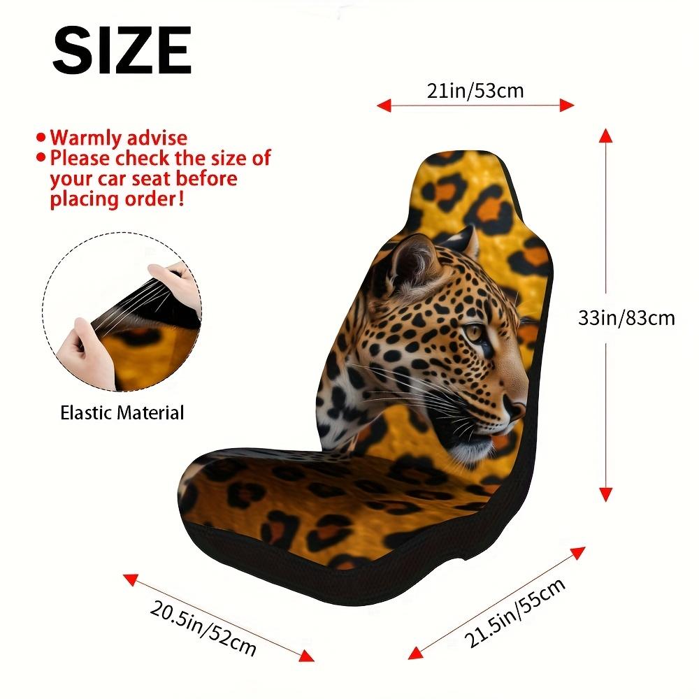 2 Stück, Universell passend für Auto, SUV, Limousine, LKW Leopard Porträt Wildtier Tier Nahaufnahme Druck Autositzbezüge für Damen und Herren, D