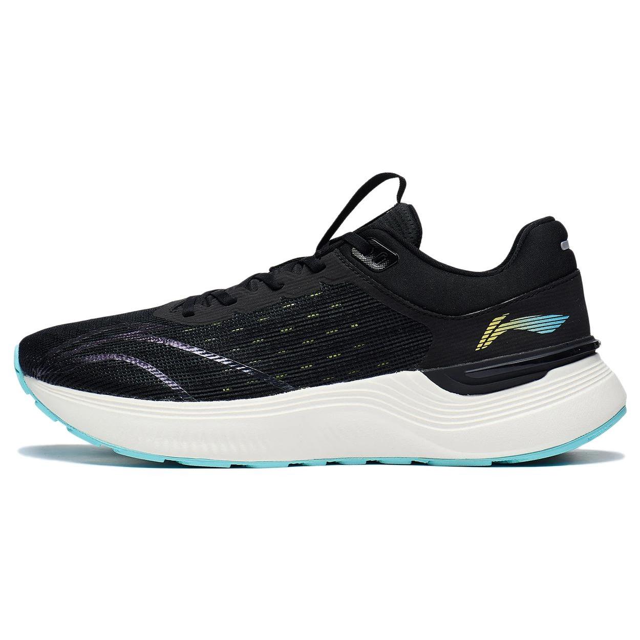

LiNing Light And Shadow Element Anti Slip And Wear Resistant Breathable Low Top Running Shoes Men s Black Cyan 40