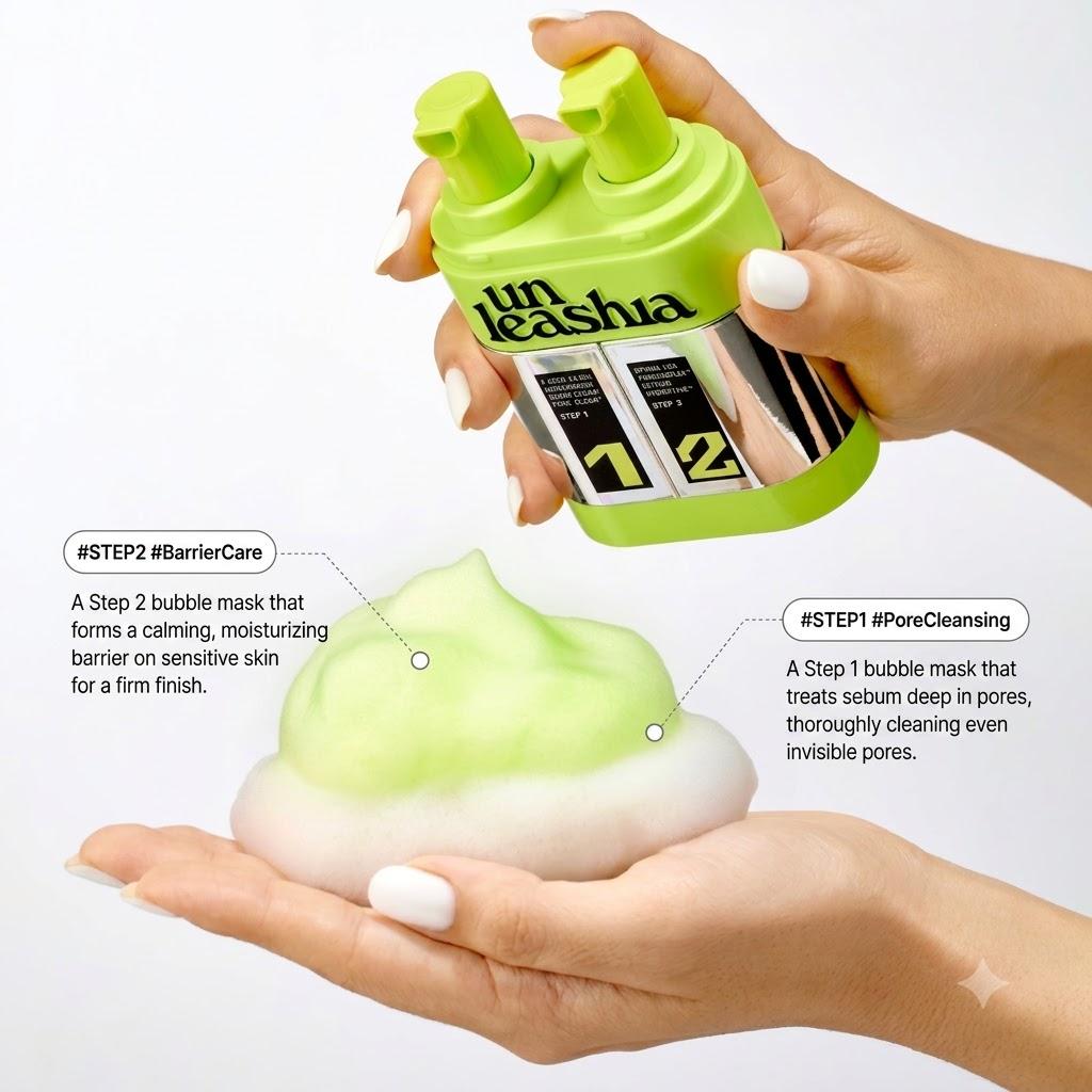 Unleashia Two Step Zero Pore Overnight Bubble Mask 80ml