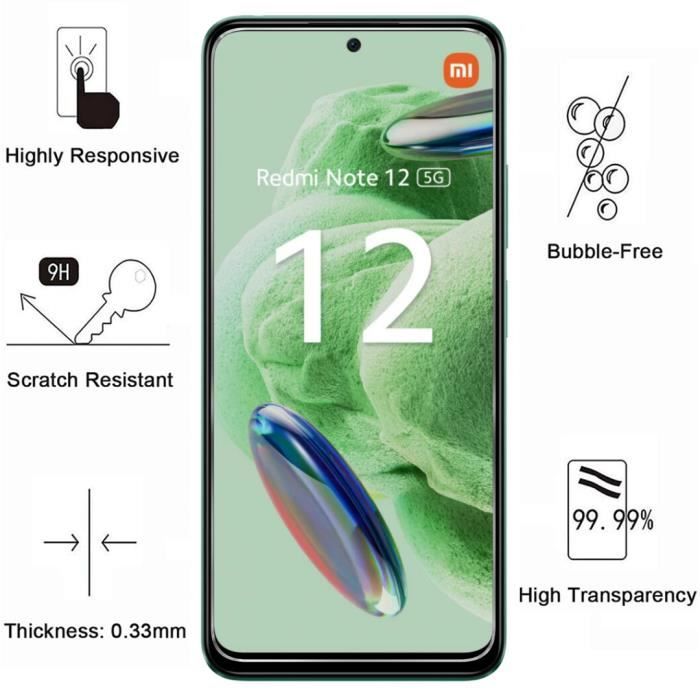 Pouzdro pro Xiaomi Redmi Note 12 5G a 2 Tvrzená skla Ochranná fólie na displej Phonillico®