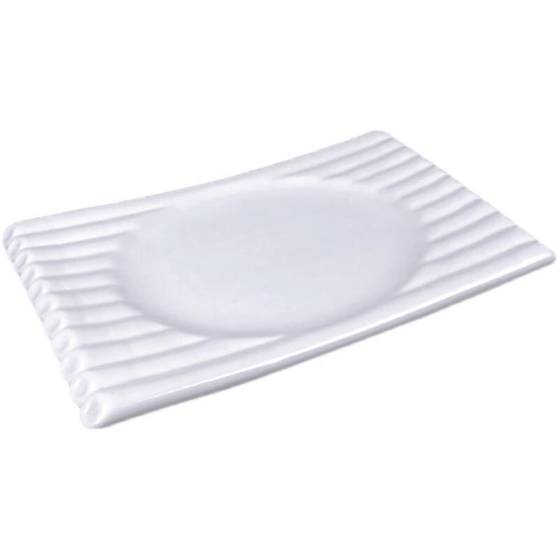 Pure White Ceramic Rectangular Dinner Plate