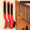 3pcs/set Wire Brush with Curved Handle - Deep Cleaning for Rust, Dirt & Paint Removal, Red, Deep Cleaning Brush|Curved Handle Brush|Metallic Bristles