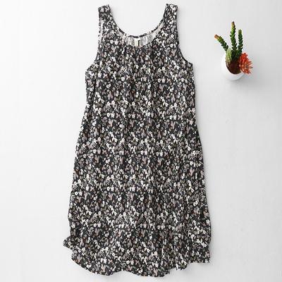 2025 Summer New Large Size Loose and Thin Round Neck Sleeveless Floral Cotton Bottomed Vest Skirt Women