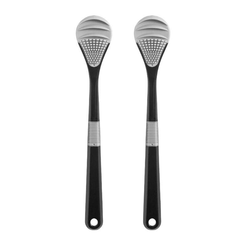 

2Pcs Compact And Portable Tongue Scraper For Mouth Hygiene Enthusiasts Gentle Tongue Brush For Home Office Or Travel Use чёрный