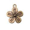 Simple Flower Charms Antique Alloy Pendants For Minimalist Floral Jewelry