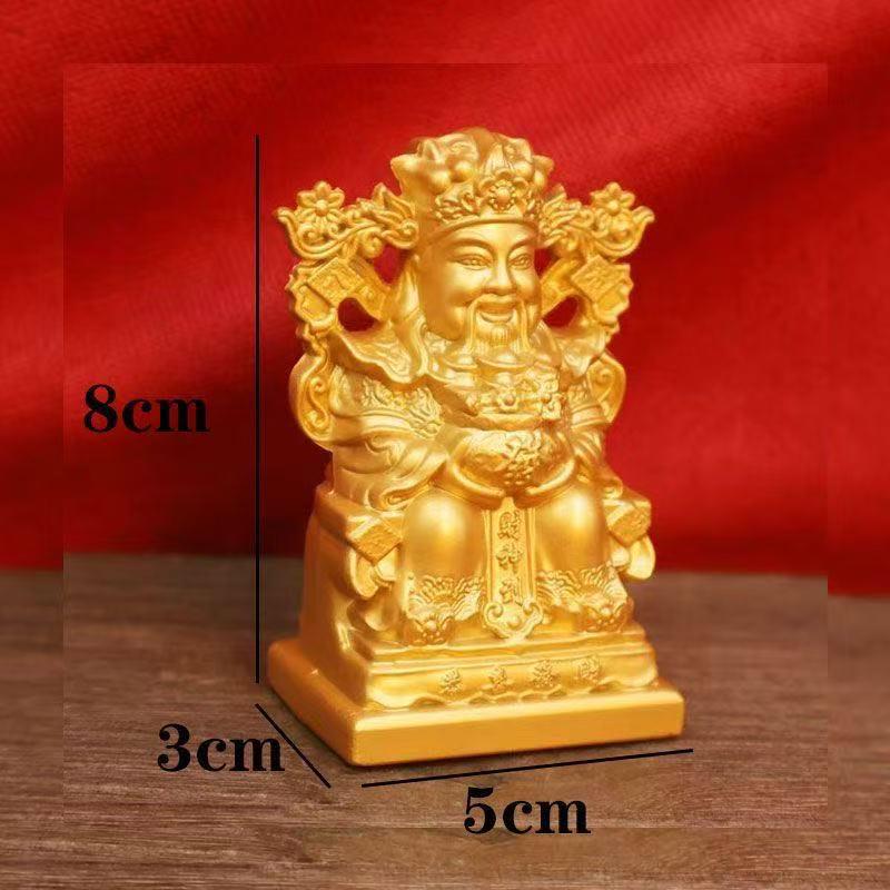 Golden Smiling God of Wealth Car Ornament for Prosperity and Success
