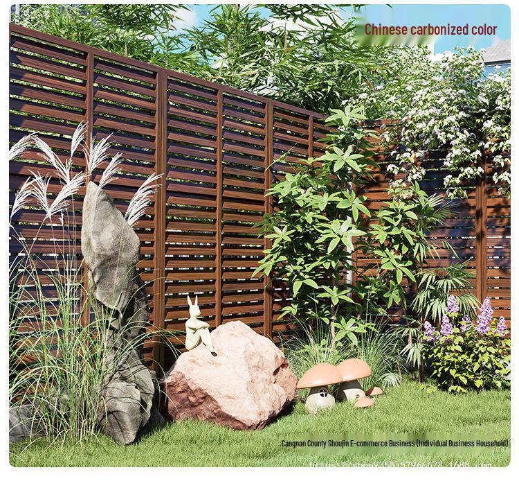 Outdoor Privacy Screen: Louvered Wood Fence for Gardens and Courtyards