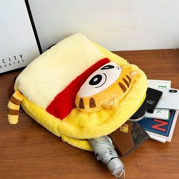 Shinchan Cartoon Crayon Doll Backpack Fluffy Kid Backpack For School Outings And