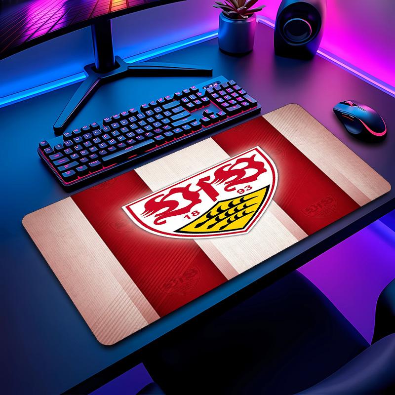 VfB Stuttgart Fußballmuster Mauspads Nicht?Rutschfestes Gummi-Basis Gaming-Mauspad Für Schreibtisch Büro Zuhause