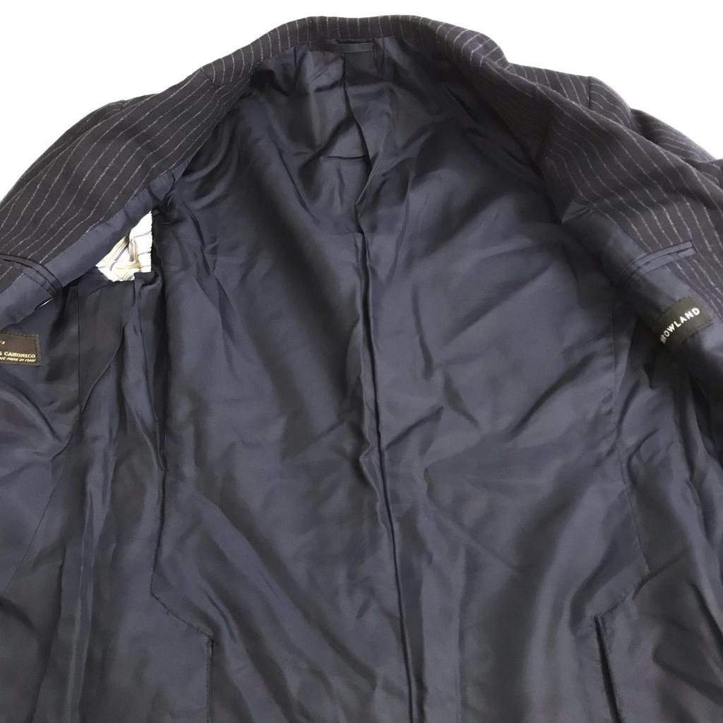 Made in Japan TOMORROWLAND Autumn/Winter Suit Set XS-S Men Navy Stripe Fully Lined Single Jacket/Pants(USED)