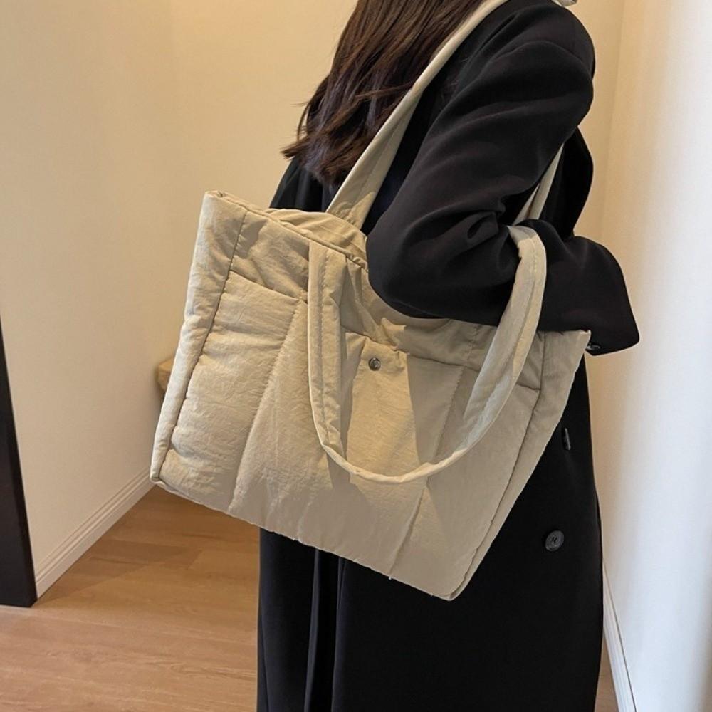 Fashion Lady Laptop Handbags Large Capacity Women Cloud Tote Bag Puffer Shoulder Bag  for Winter