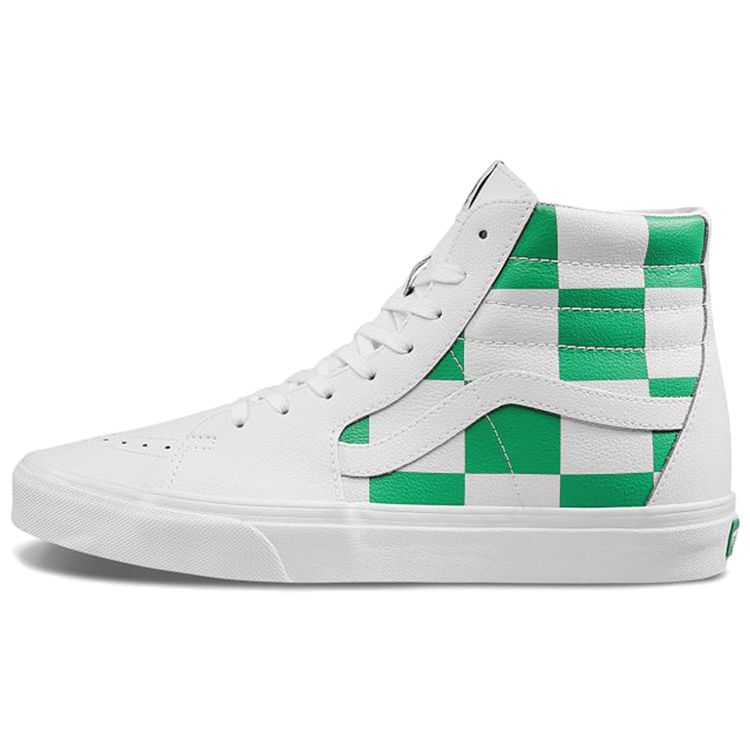 

Кроссовки унисекс Vans Sk8-Hi Leather Check — True White Fern Green VN0A4BV6TS9