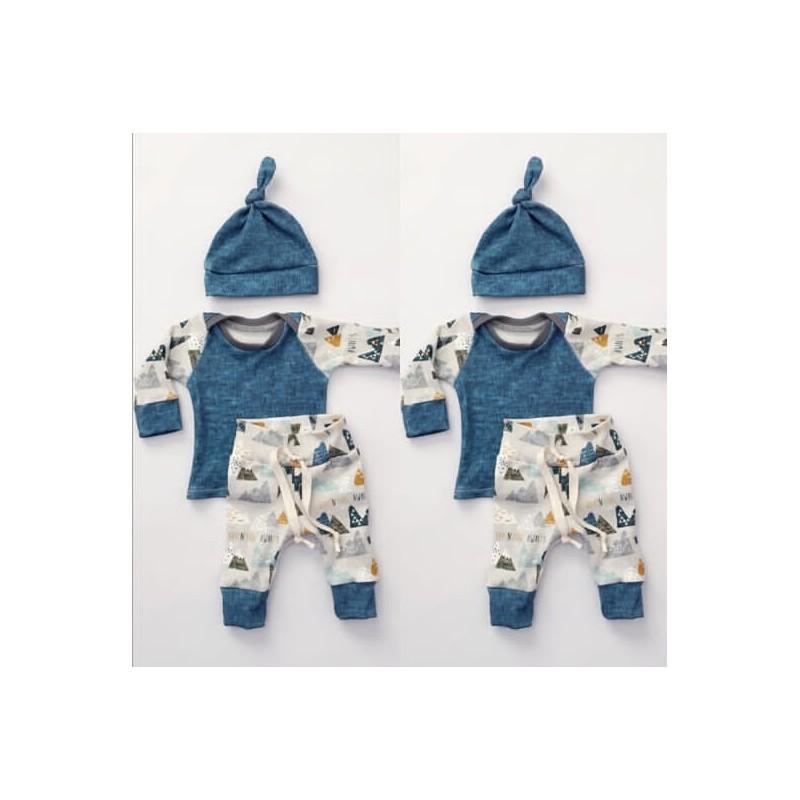 Ensemble 3 pièces de qualité supérieure pour nouveau-né garçon fille, barboteuse, combinaison, t-shirt, pantalon, pour un confort élégant