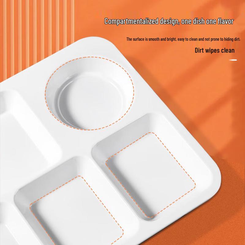 Qianshen Commercial Melamine 6-Compartment Dining Tray Set