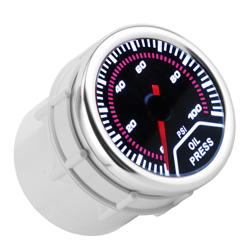 Manometru LED Presiune Ulei 52mm2in 0100PSI Metru cu Senzor Potrivit pentru Mașini cu 12V 468 Cilindri