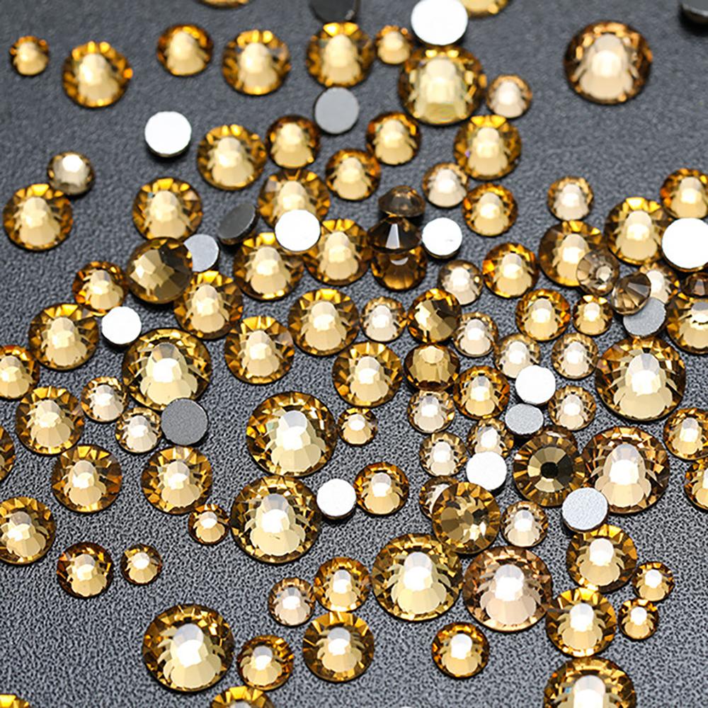 Flatback Crystal Glass Rhinestones Mix Size 14400pcs Non-Hot Fix Bulk Rhinestones for Nail Art Cup Garment Decoration