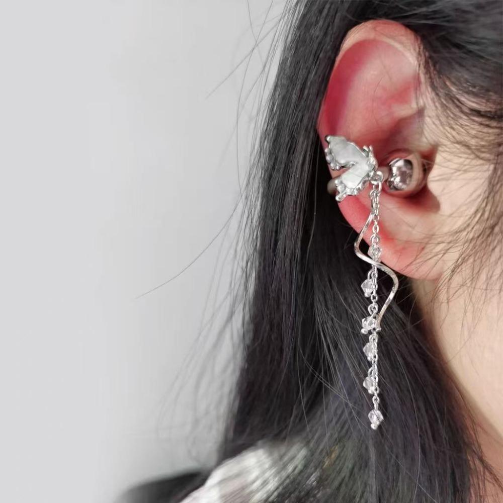 Cute Sparkling Diamond Cherry Blossom Bluetooth Earphone Case Decoration, Fashion Rhinestone Flower Earphone Accessory for Women, 1PC