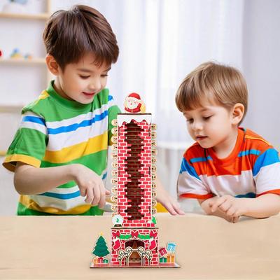 2026 Santa Adventskalender Einfach zu installieren Ornamente Weihnachts-Countdown-Kalender mit Weihnachtsmann, der Treppen herunterkommt Weihnachtsdekoration