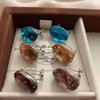 Oval Large Colored Crystal Stud Earrings, Bright And Shiny Atmosphere, Niche Light Luxury Fashion, Gorgeous And Exquisite Versatile