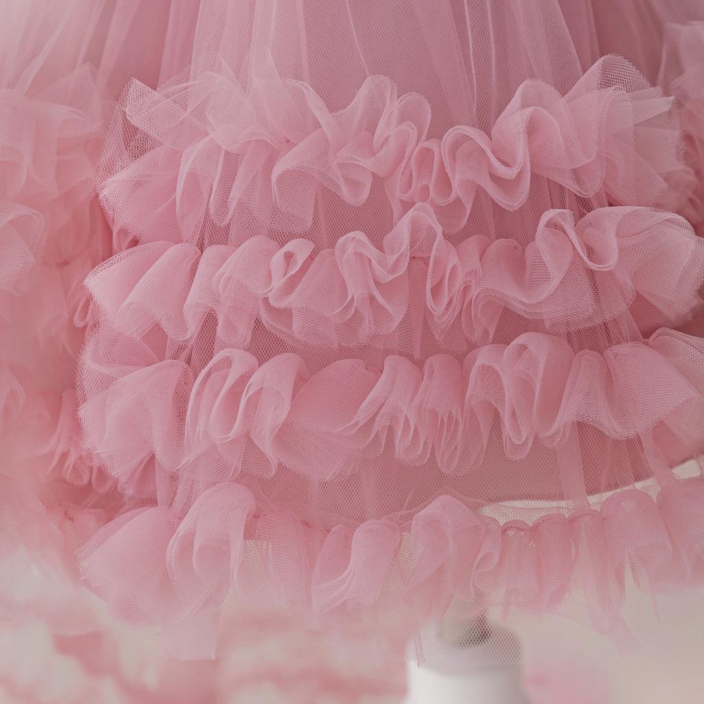 Children's Dress Black Tail Princess Skirt Halter Neck Mesh Dress Piano Performance Costume