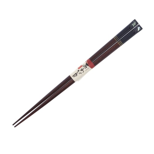 Natural Wood Lacquered Chopsticks with Abalone Shell and Rabbit Design, 23cm