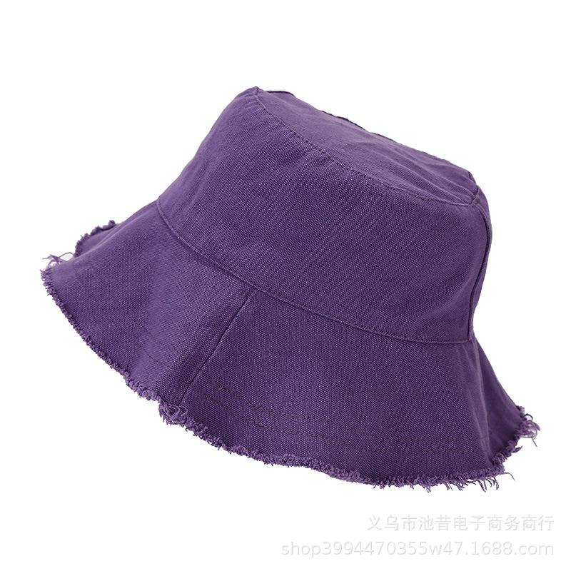 New Edged Bucket Hat Unisex Fashion Washed Cotton Soft Wide Brim Outdoor Summer Beach Sun Hat