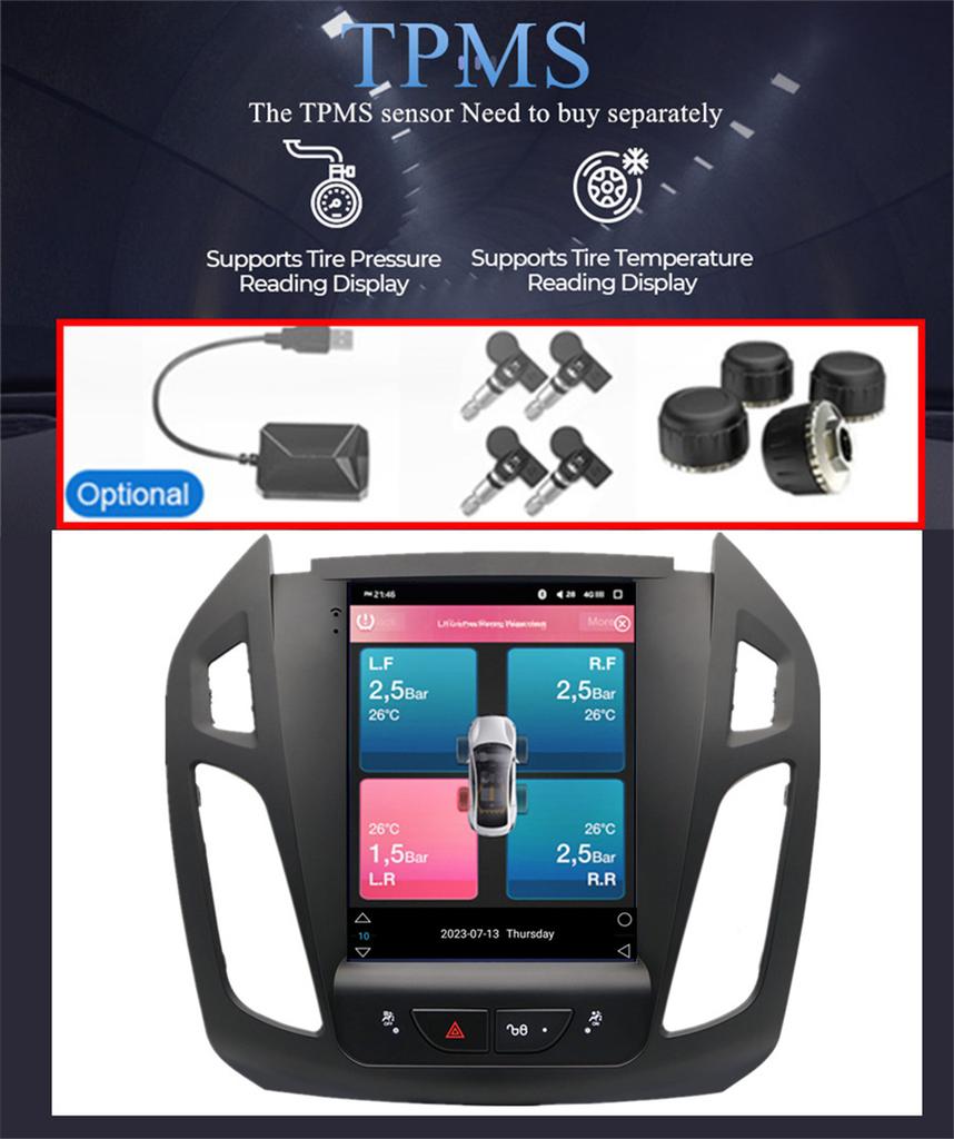 9.7'' 4+32GB Stereo Radio Navi GPS Player For Ford Transit/Tourneo Connect 14-18