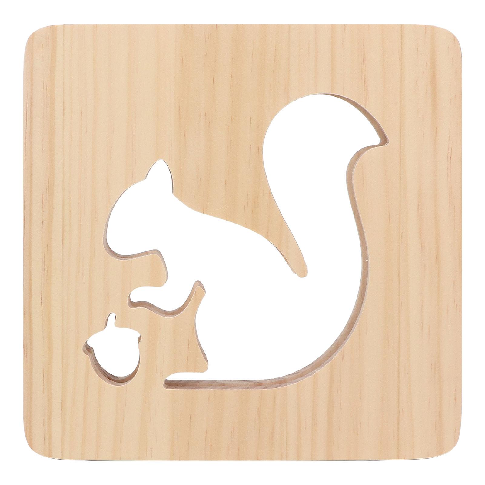 

Ночник для детской комнаты Милый бельчонок Полый дизайн Мягкий теплый светодиодный свет Питание от USB Ночник-лампа для