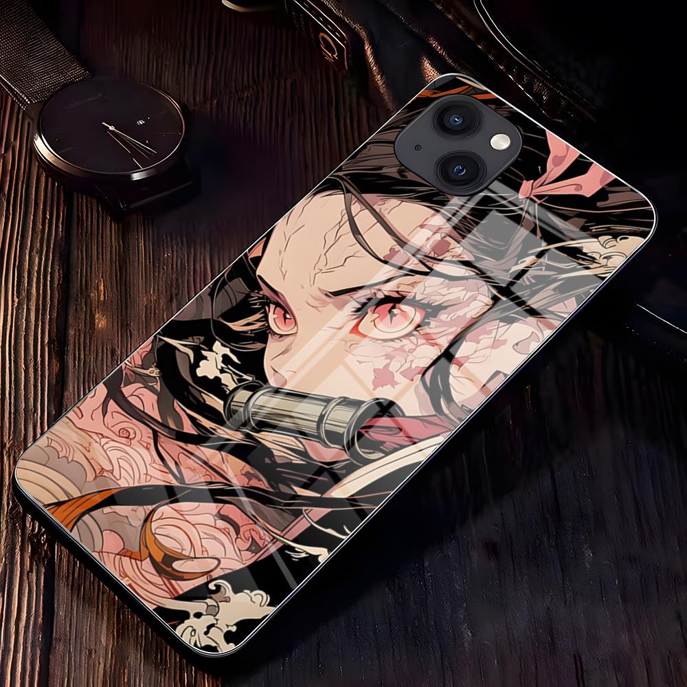 A-Demon S-Slayer NezukoES KamadoS Phone Case For IPhone 17 Pro Max 16 15 14 Pro Max 13 11 X Xs Xr 8 7Plus Glass Cover