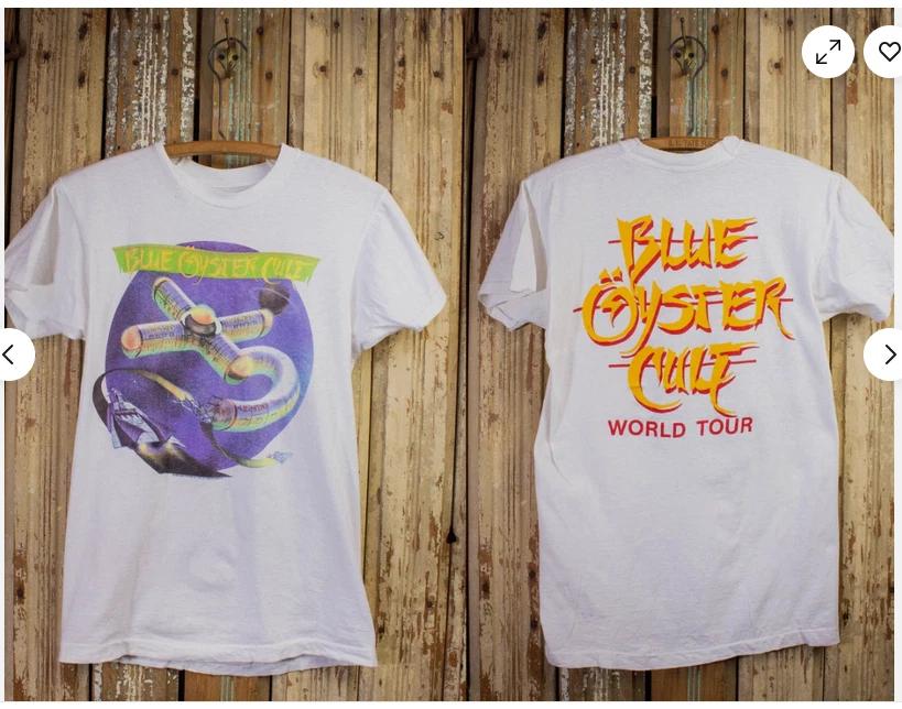 Vintage Blue Oyster Cult Club Ninja World Tour Concert T Shirt 1986 White S
