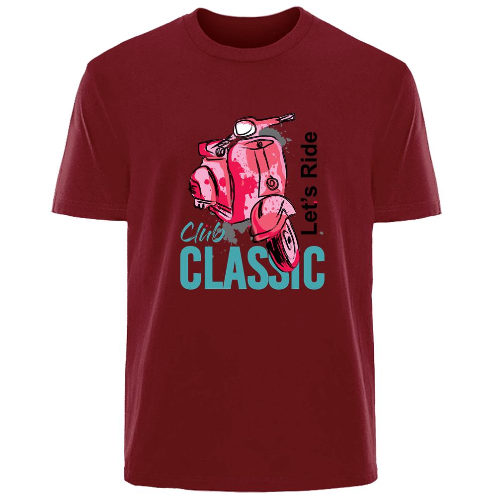 

Летняя мужская футболка с принтом скутера Harajuku высокого качества из 100% хлопка, дышащая, впитывающая пот футболка, повседневная модная мужская уличная одежда