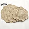 Placemat for Soup Pots Natural Corn Husk Placemat, Heat Resistant Non Slip Temperature Insulating Table Mat, Floral Design, Durable Grass Weaving