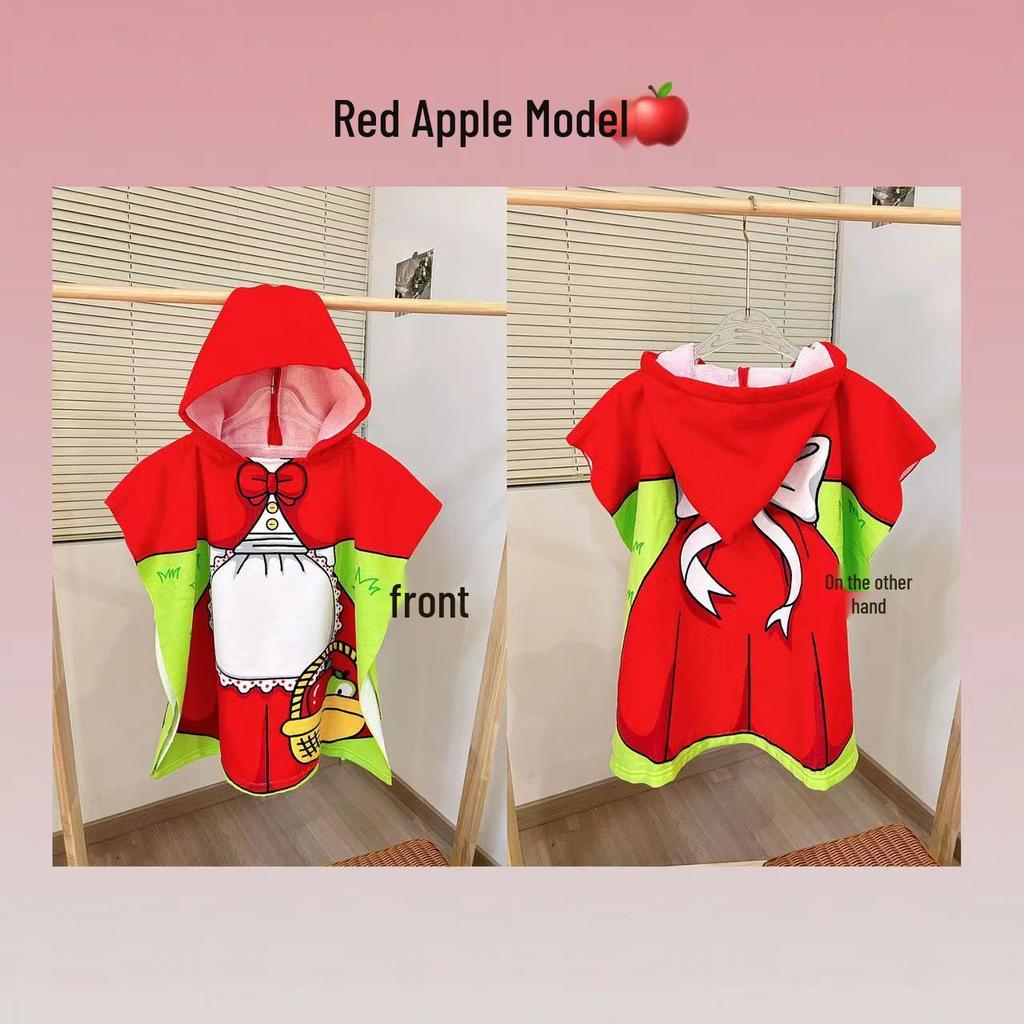 Adorable Cartoon Baby Bath Poncho - Soft, Skin-Friendly, Non-Shedding, Quick-Dry, Absorbent Towel