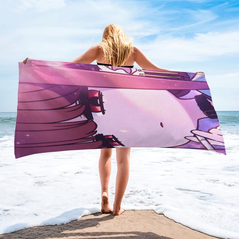 Tone Smoking Makima Anime Print Beach Towel Pool Towel Camping Towel Bath Towel Blanket for travel