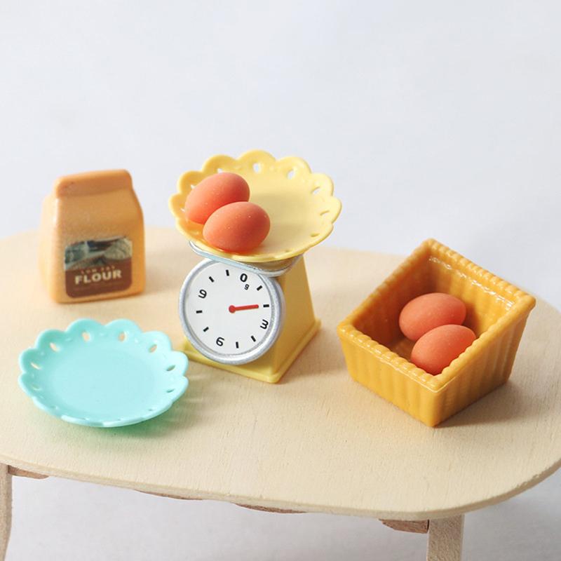 9Pcs/Set 1/12 Dollhouse Miniature Kitchen Scale Egg Doll House Accessories Toy