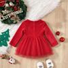 Girls Christmas Dress Long Sleeve Velvet Tulle Party Dress for Toddlers Kids Holiday Formal Wear