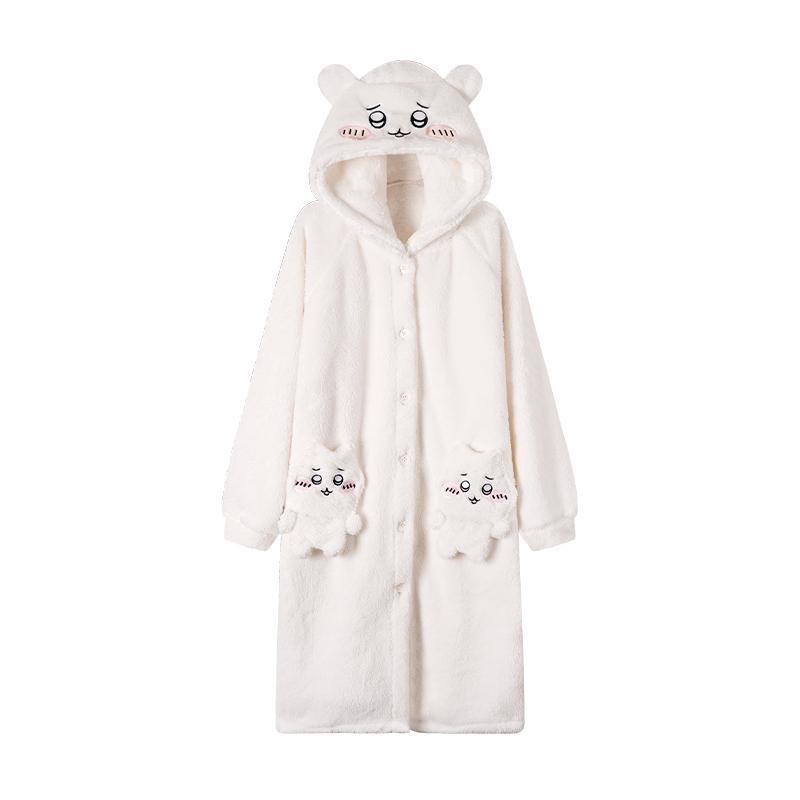 

Женский пижамный комплект с капюшоном из кораллового флиса Usagi Chiikawa - Осень/Зима M [40-50 kg]