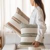 Knitted Striped Woven Pillow Cover Textured Square Cushion Cover Boho Bedroom Pillowcase No Filler Sofa Home Decoration