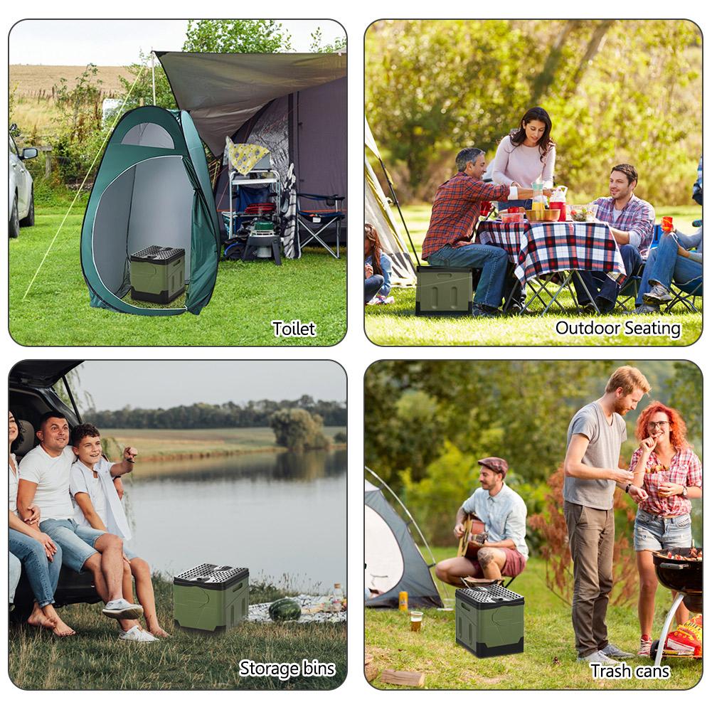 Camping Car Folding Toilet And 1 Roll Garbage Bags Portable Outdoor Travel Picnic Camper Potty Adults Kids Mobile Seat Toilet