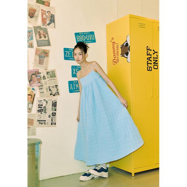 LAP Balloon Strappy Long Dress Aq2Wo660