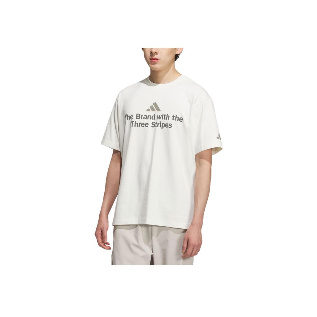 adidas Gfx Round Neck Letter Comfortable Casual Short Sleeve T-Shirt Men T-Shirts Han-Jade-White KF0124