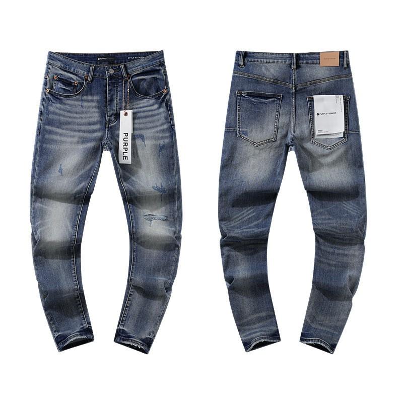 Dżinsy Męskie Damskie Streetwear Spodnie Codzienne z Nadrukiem Rozprysków Fioletowego Atramentu Wytarte Prosty Krój
