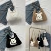 Soft Plush Cute Large Capacity Shoulder Bag For Women Stylish Cartoon Tote Bag