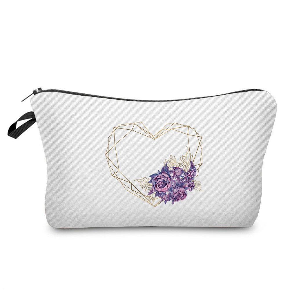 Women Love Print Cosmetic Bag Toiletries Organize Travel Storage Case  6385