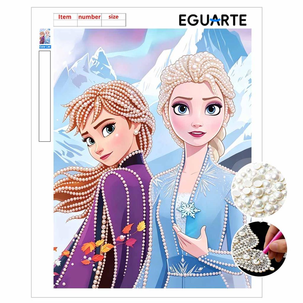Disney Pearl Painting Frozen Princess Handmade DIY Pearl Gem Painting Pictures Crafts Special Shape Home Wall Decoration