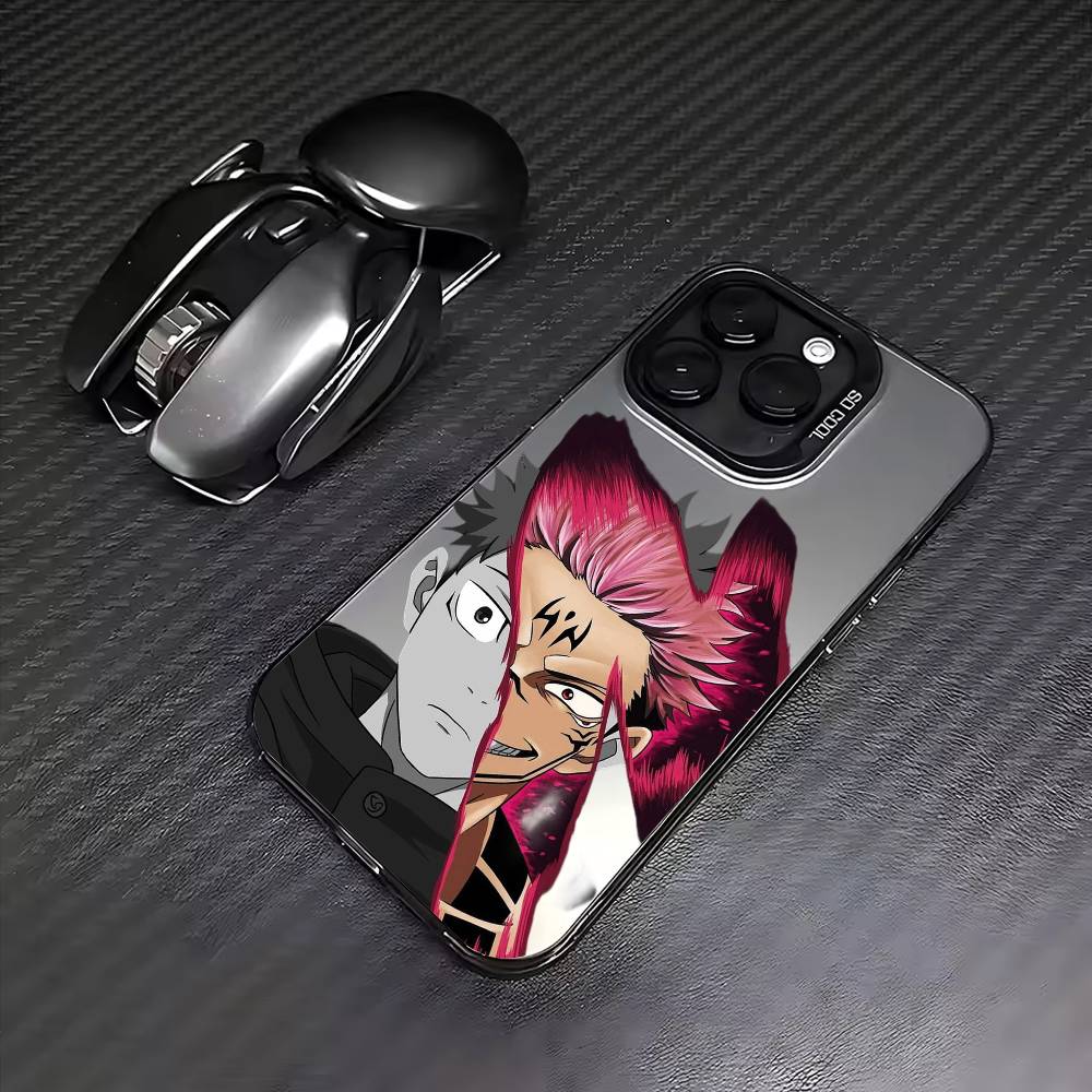 Jujutsu Kaisen Gojo Satoru Phone Case For iPhone17,16,15,14,13,12,11 Plus,Pro Max Colored Silver Plated Inside Cover