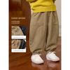 Right European Style Boys' R Series Thickened Trousers with Fleece, Warm Casual Pants, New Winter Children's Clothing for Babies