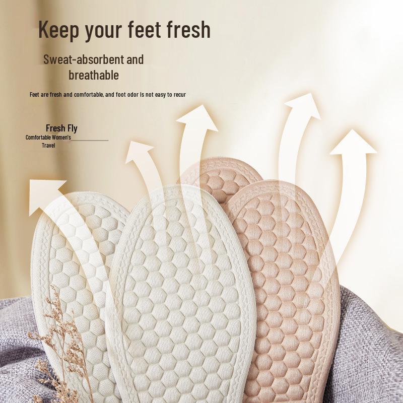 Ultra-Soft, Breathable, Thin Summer Sports Insoles – Unisex, Sweat-Absorbing, Shock-Absorbing, Non-Slip Leather